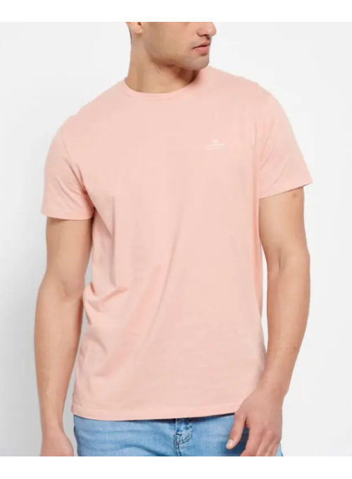 Essential T-shirt με Λαιμόκοψη - FUNKY BUDDHA (Coral Pink) ΑΝΔΡΙΚΑ