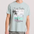 Funky Buddha - T-shirt με Vintage τύπωμα (Aqua Grey)